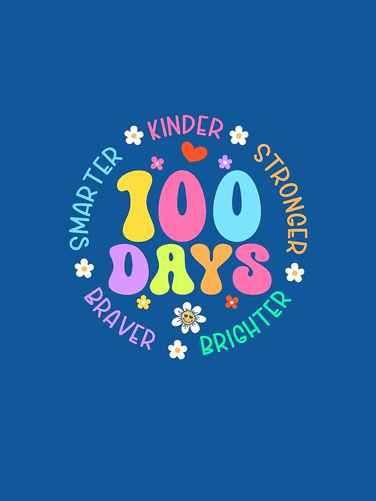 100 Days of School Smarter Brighter 100th Day Kid Boys Girls by KevinorNorris