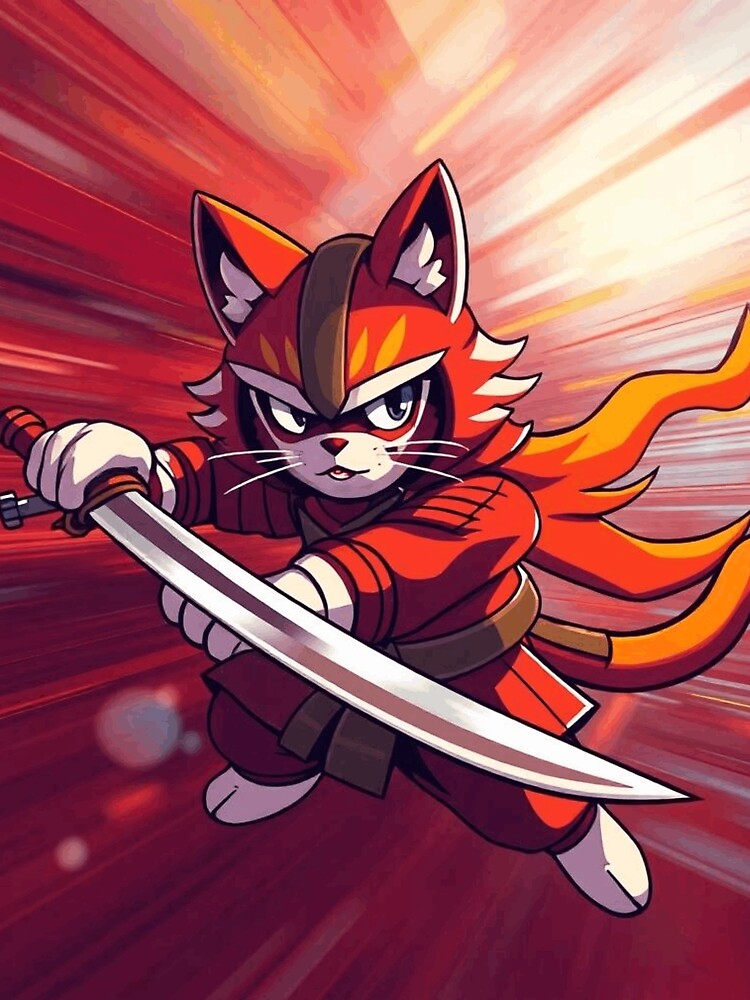 Retro Pixel Samurai Cat – 8-bit Warrior Vibes by apoknight
