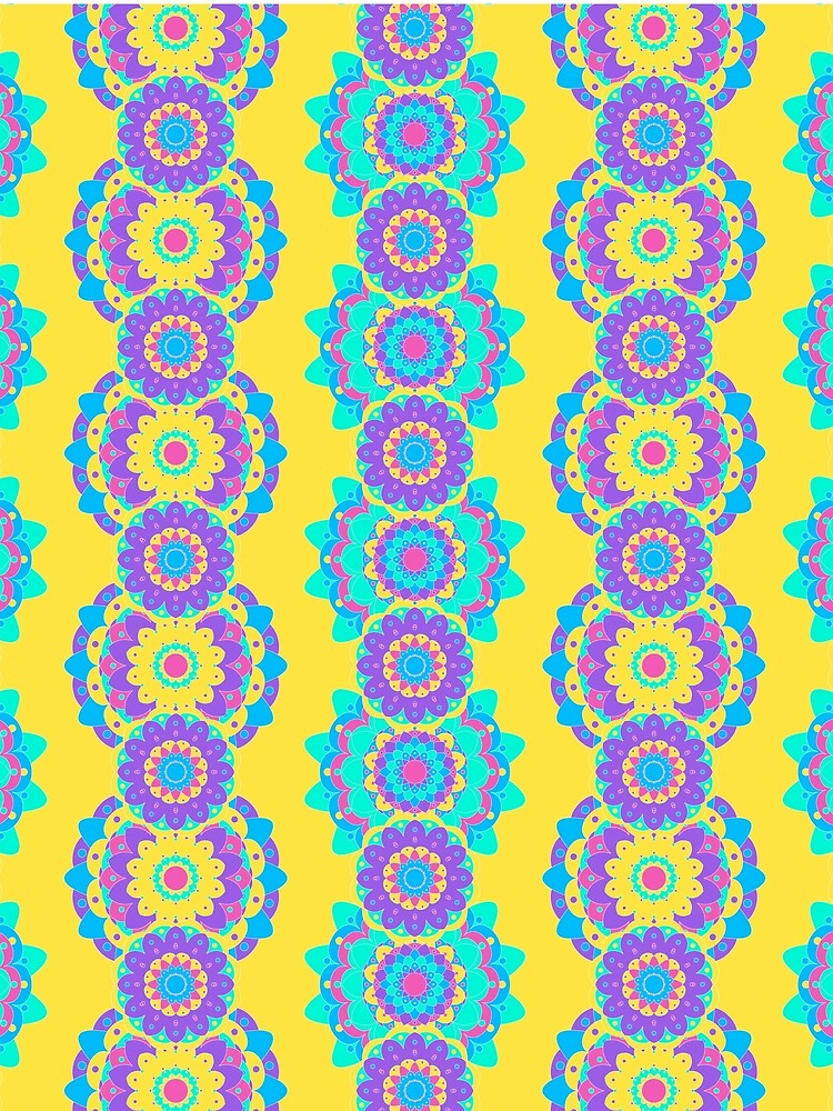 Psychedelic Summer Kaleidoscope Border Design by findlost