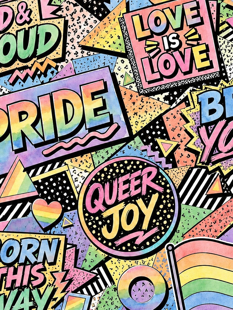 80s Pastel Rainbow Watercolor Pop Art Pride Print by BeJolley