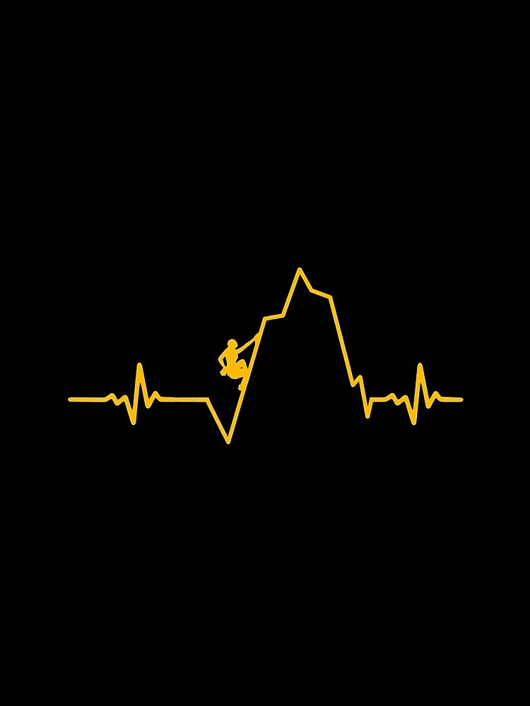 Mountain Bolder Climbing Heartbeat Rock Climbing Climber Mountain Bouldering Funny by Jutisi