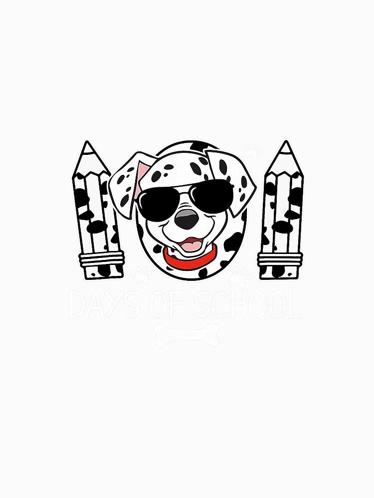 100 Days Smarter Dalmatian Dog 100 Days of School Kids by KevinorNorris