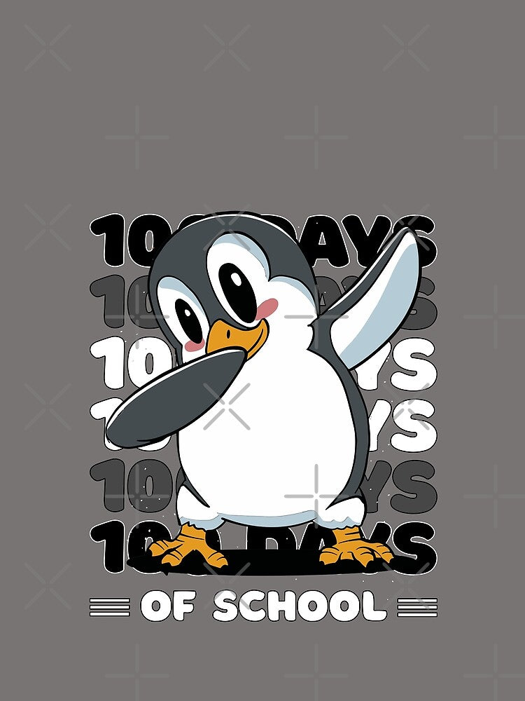 100 Days of school typography featuring a Dabbing Penguin #1 by XYDstore