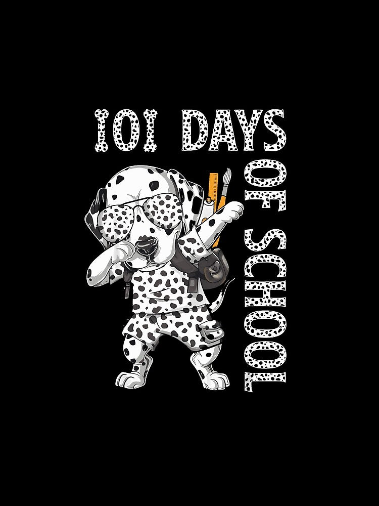101 Days School Dabbing Dalmatian Dog Teachers Kids T-Shirt by Egyptian king ⭐⭐⭐⭐⭐