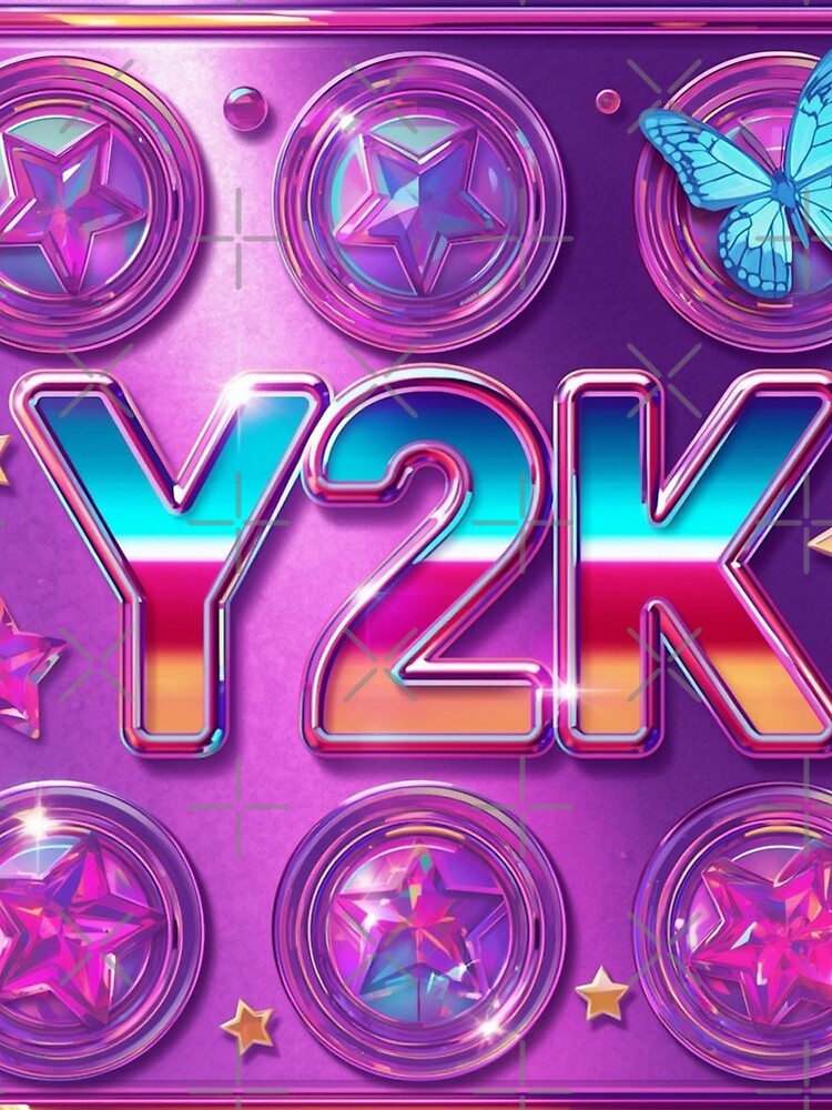 Y2K Aesthetic Gradient | Holographic Chrome Butterfly Art by Esterlane