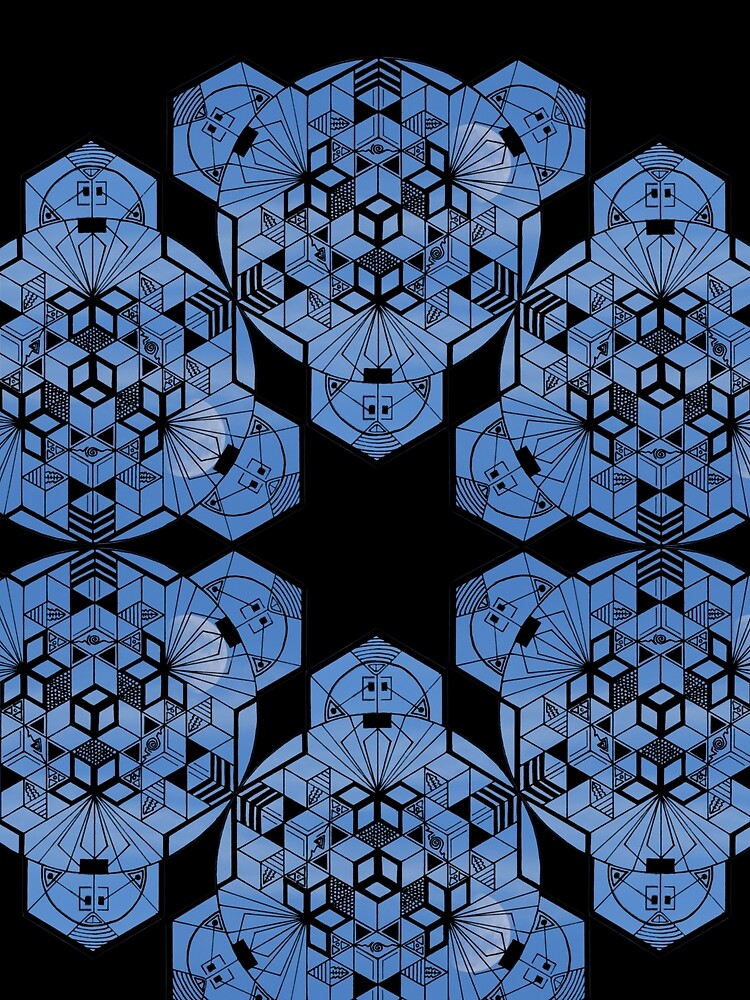 Blue Moon Cube Mandala Star by createVisions