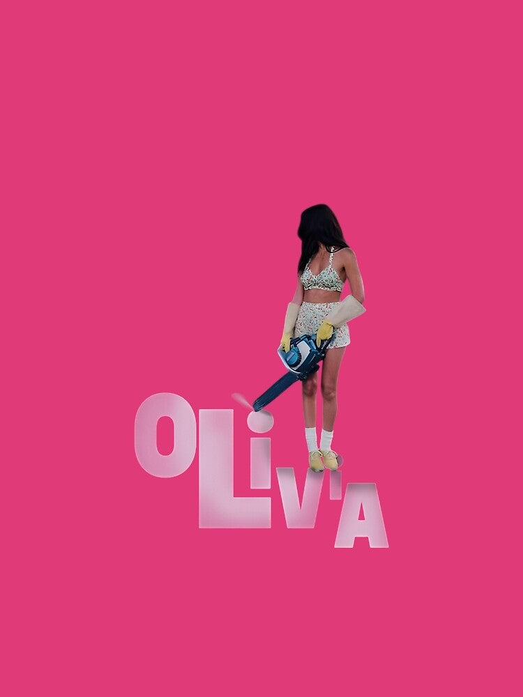Olivia Vintage Chainsaw Pink Typography by SamirBeer96