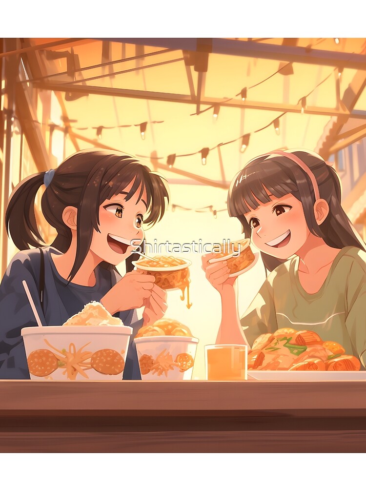 Anime Girls' Noodle Party in Japan by Shirtastically