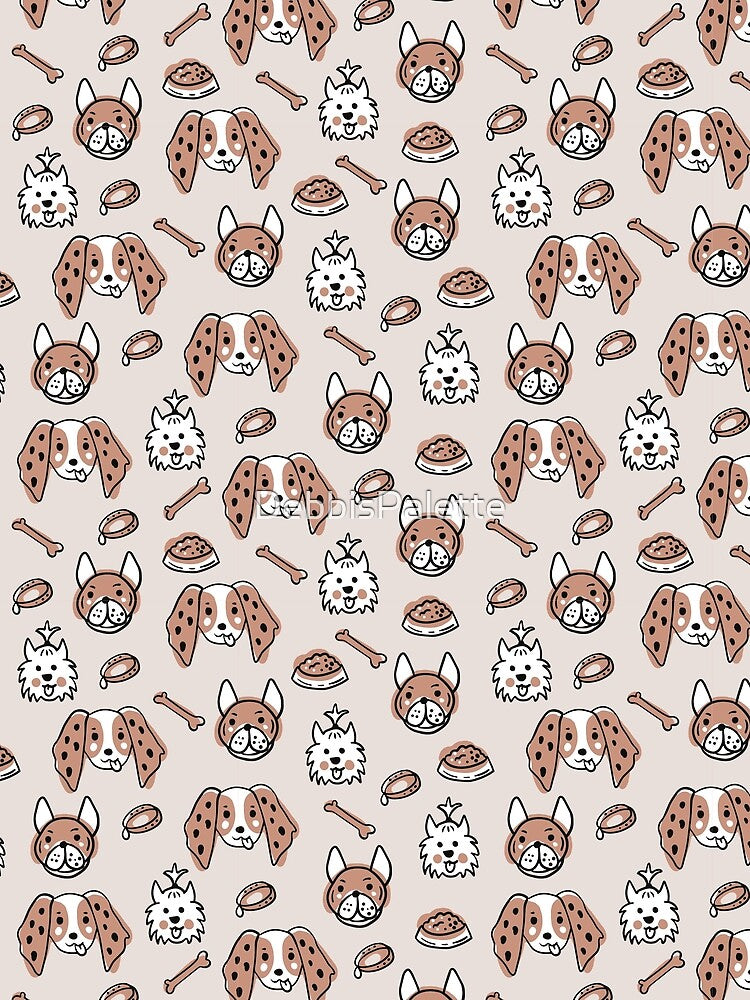 Funny Mutts - Dog Seamless Pattern by DebbisPalette