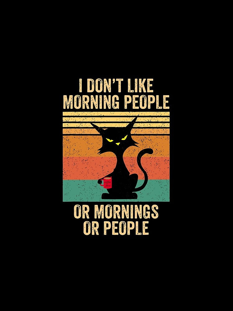 I Don't Like Morning People Coffee Cat by GeneTonia0307