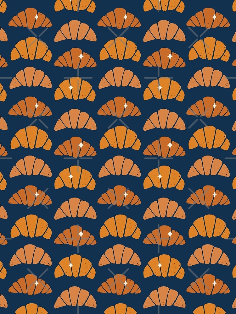 Croissant Pattern - Navy Blue Palette by CircusCreative
