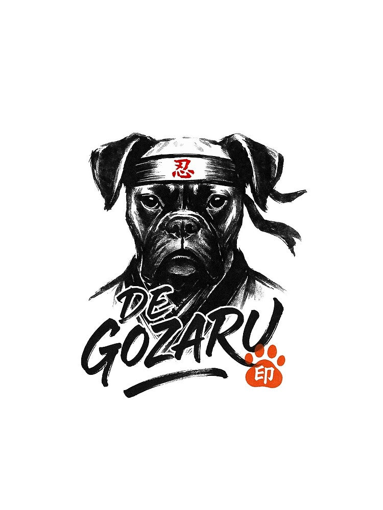 Sumi-e Ninja Boxer | Japanese Ink Brush Dog | Type A by koyuki-works