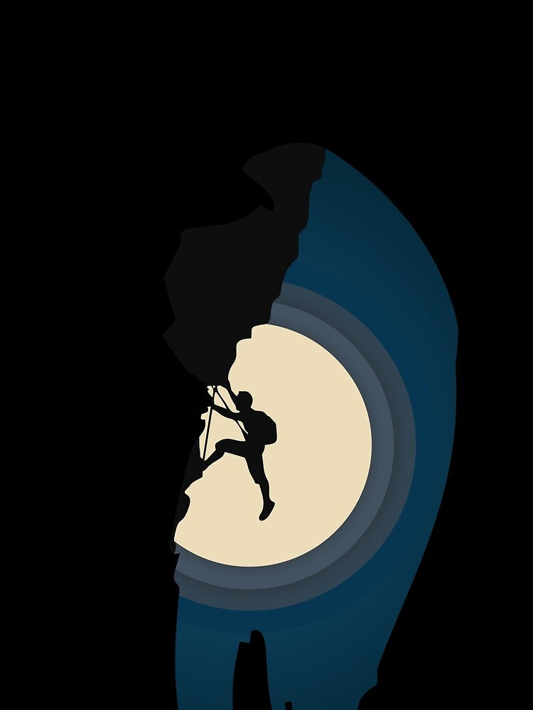 Moon Silhouette Rock Climbing. Rock Climbing by Boulder Design Co