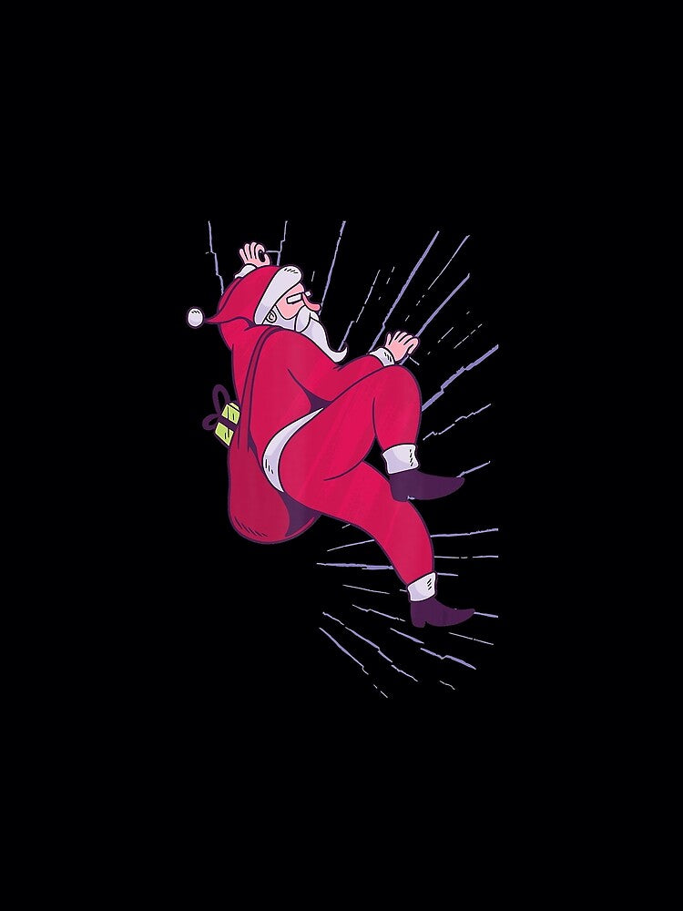 Santa Claus Christmas Climbing Bouldering Free Climbing by Jutisi