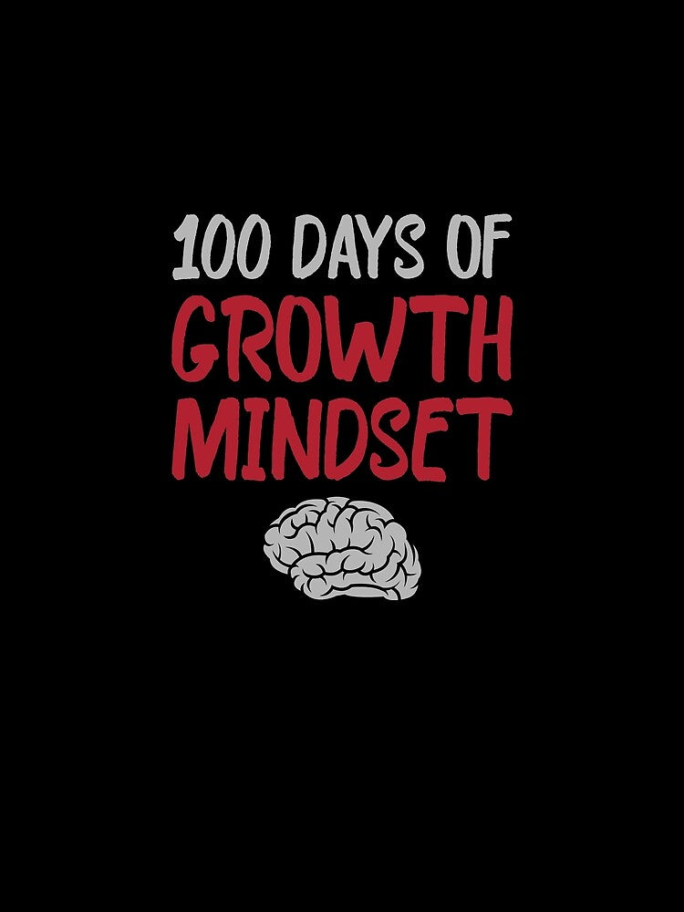 100 Days of Growth Mindset Happy 100th School Day design by woodsgoodsco