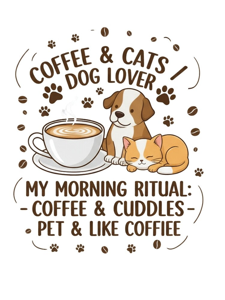 Coffee & Cats Dog Lover | My Morning Ritual & Cuddles by Haven-Sticker