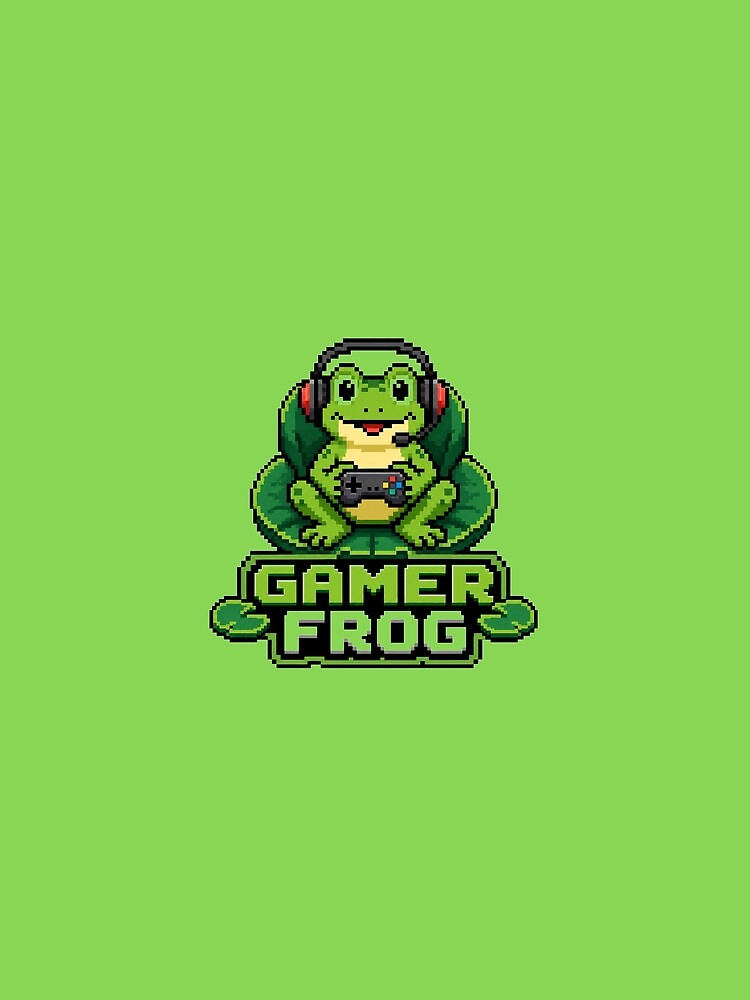 Pixel Gamer Frog Retro 8-Bit Gaming T-Shirt & Sticker Design by Aliplus+