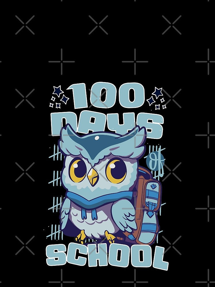 100 Days of school featuring a Cute owl with a bagpack #5 by XYDstore