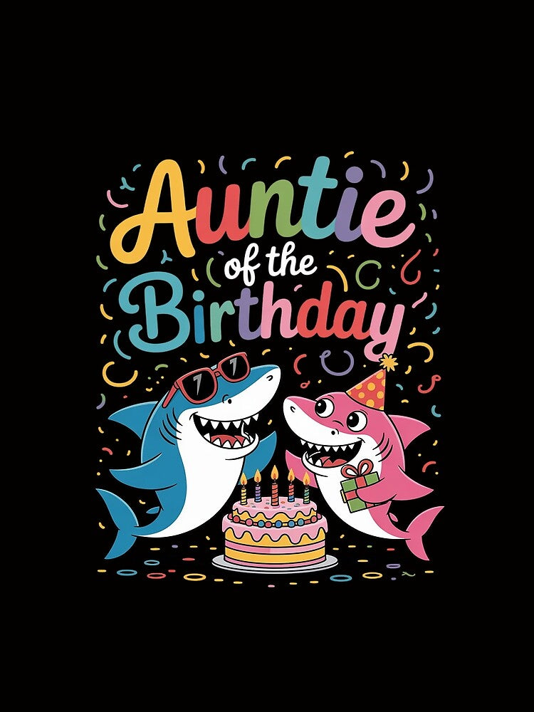 Auntie Of The Shark Birthday Family Matching Birthday Nephew by MuteElevent