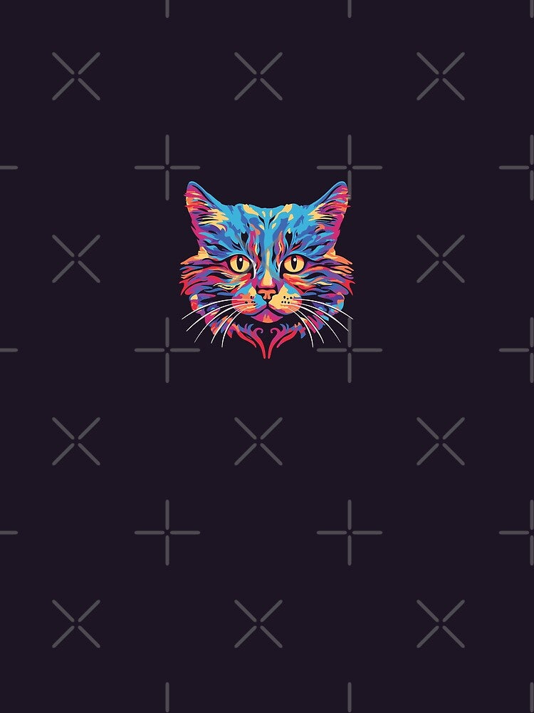 Psychedelic cat illustration | Trippy funky colorful kitten by MamSelle