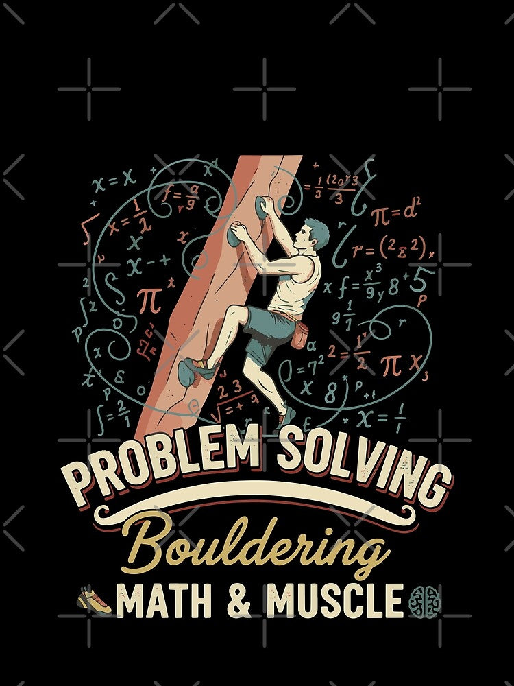Bouldering Math & Muscle Problem Solving Climb by LuminOrb