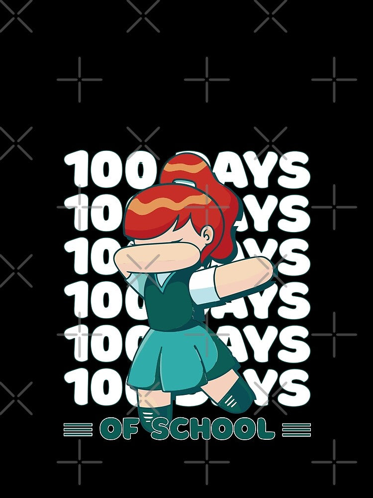 100 Days of school typography featuring a Dabbing girl #3 by XYDstore