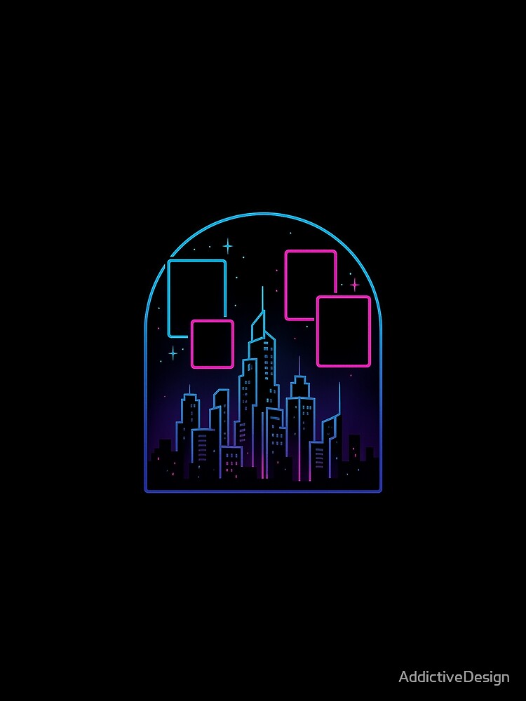 Skyline of Holograms – Futuristic Neon Cityscape by AddictiveDesign