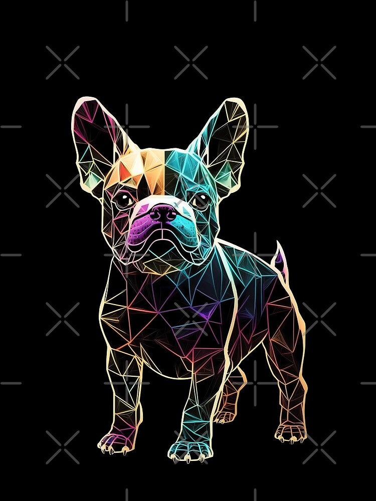 French bulldog puppy retrowave vintage neon 80s by MDCGraphics