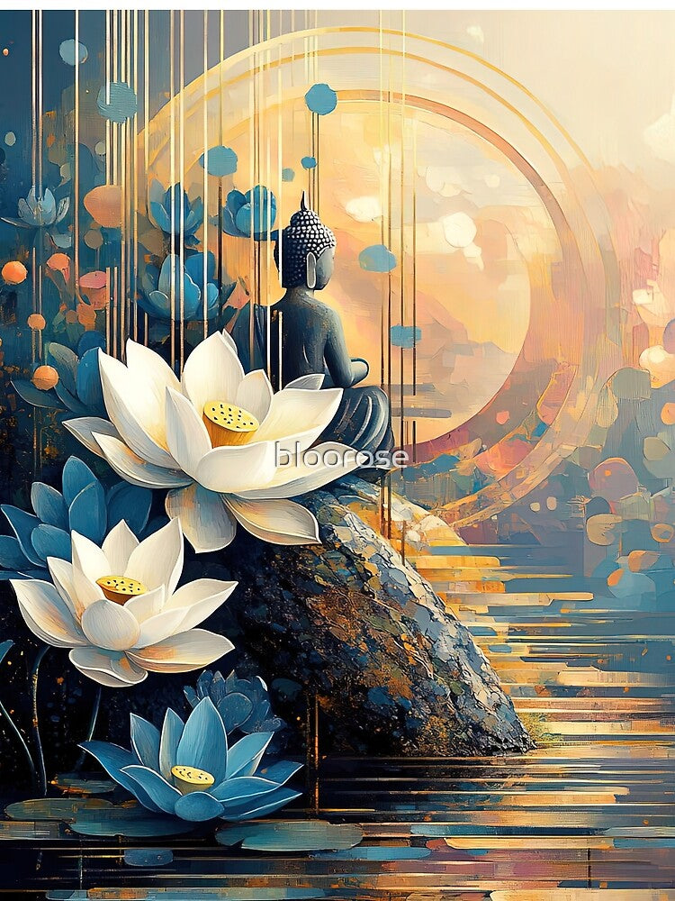 Lunar Meditation in the Lotus Embrace by bloorose