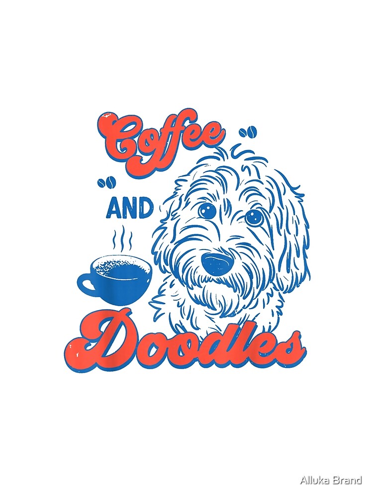 Coffee And Doodles | Retro Goldendoodle Dog Mom Coffee Lover by Alluka Brand