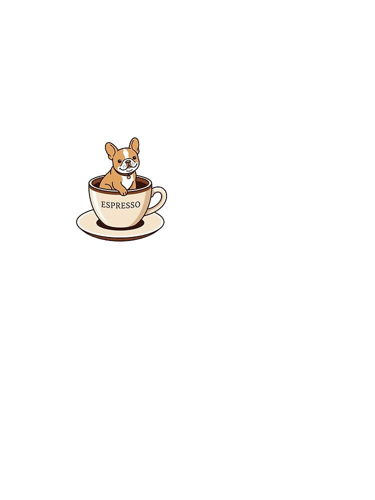 French Bulldog Espresso Coffee Cup Minimalist Frenchie by PictoVibe