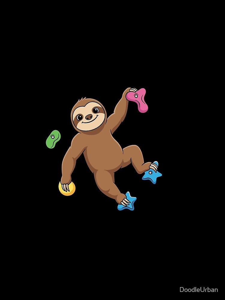 Sloth Bouldering And Rock Climbing, Wall Climbing Lovers, Wall Climber, Free Climbing, Climbing Walls Graphic, Rock Climbing by DoodleUrban