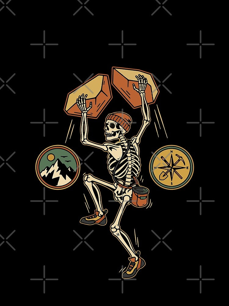 Skeleton Climber Adventure Mountains Compass by LuminOrb