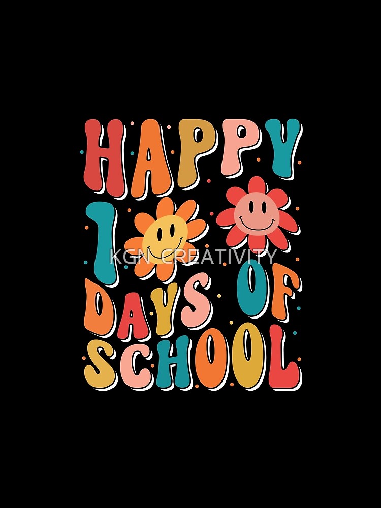 Happy 100 Days of School Rainbow Groovy 100 Days Smarter T-shirt by KGN  CREATIVITY