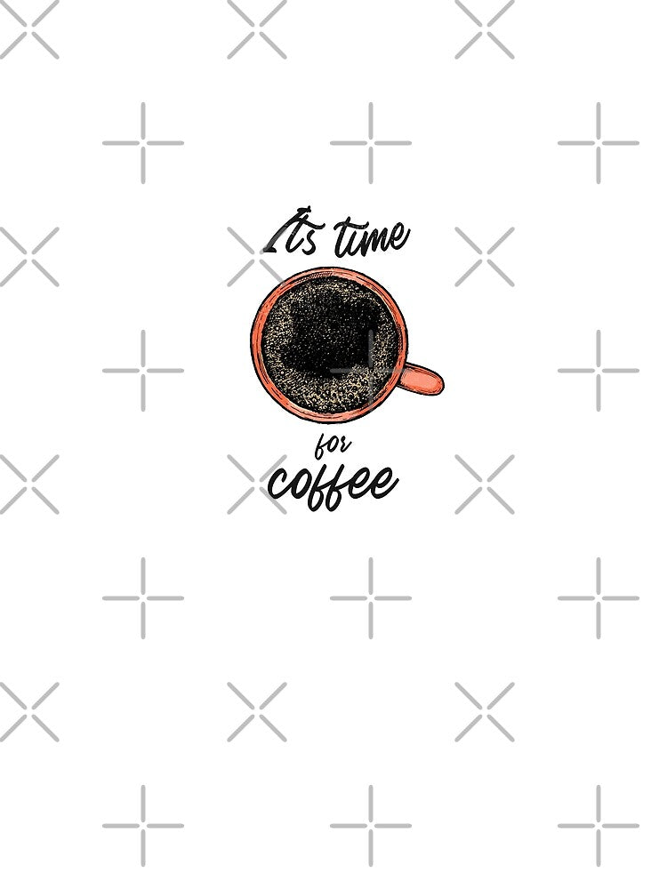 It's Time For Coffee - black coffe mug illustration by GLwithUs