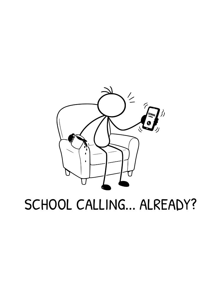 Funny School Calling Dad Shirt | Back to School Parent Humor | School Morning Coffee Shirt by Pebl-Co