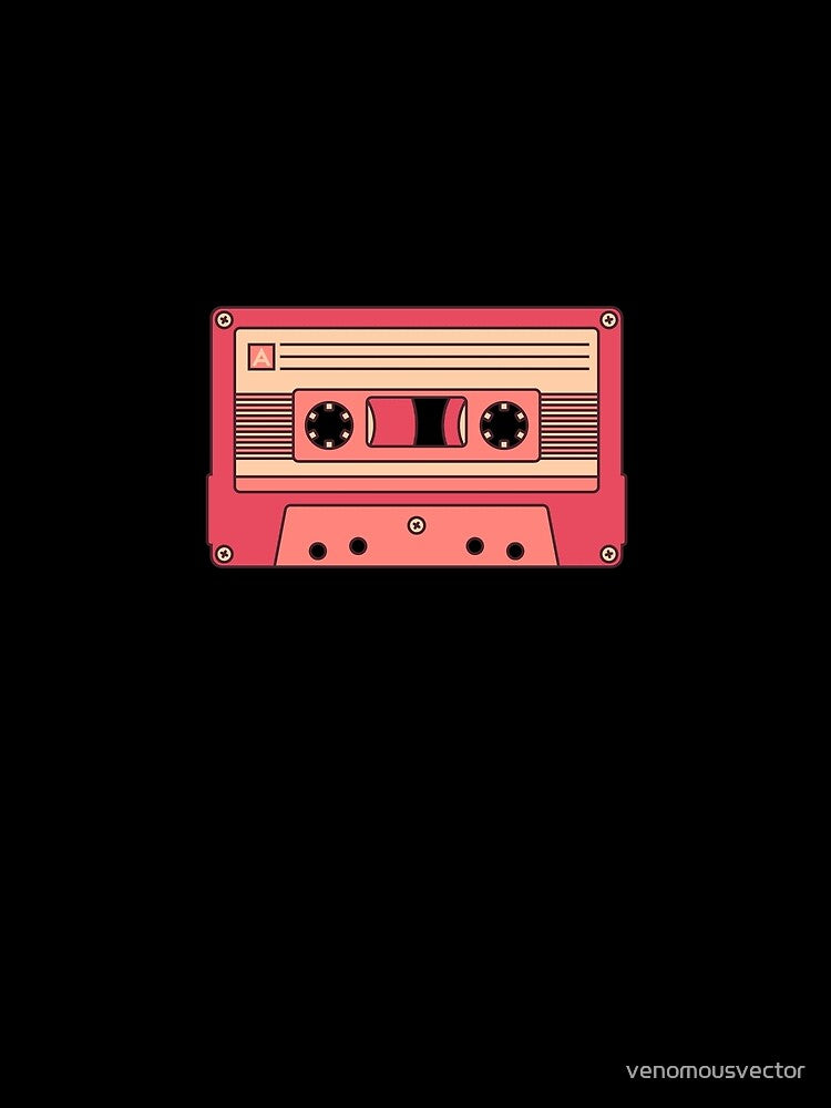 Cassette Tape - Mixed Tape concept red design for Retro Music Lovers by venomousvector