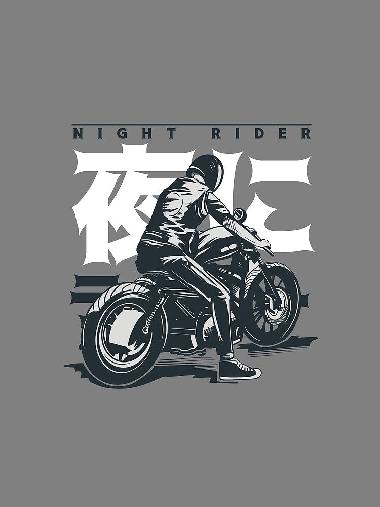 Japanese Vaporwave Motorcycle Night Rider by Hoiho Adventure Shirts