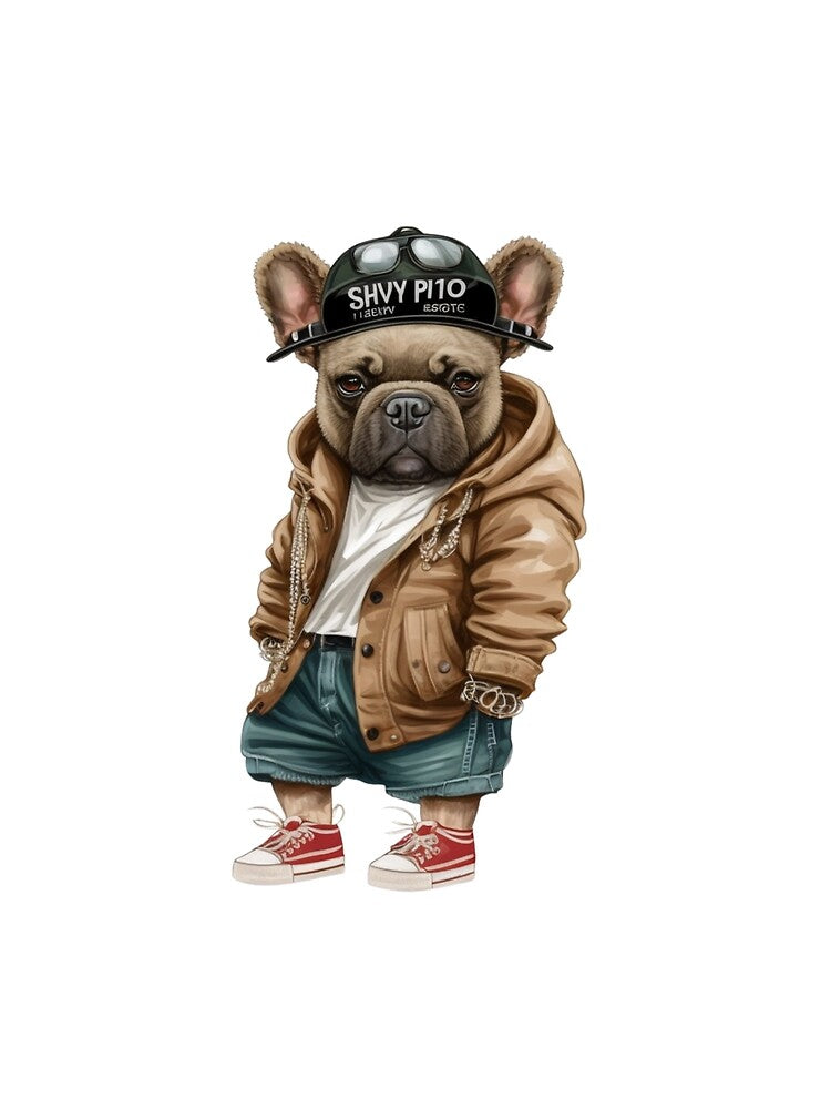 Cool and hip hop French Bulldog Puppy Sticker by quotopia