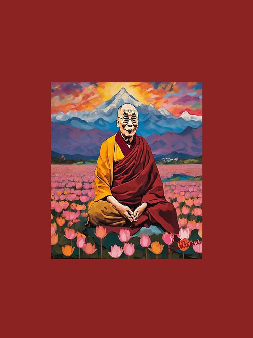 "Dalai Lama: Serene Sunset Meditation" by Artisticanvas