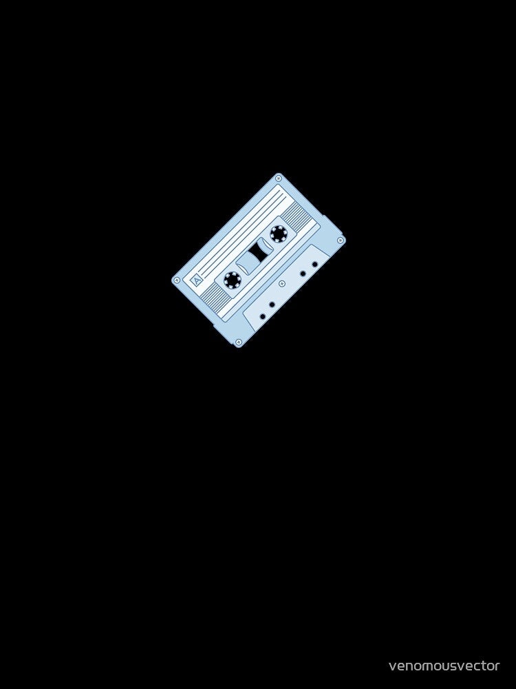 Blue Cassette Tape - Mixed Tape concept design for Retro Music Lovers and audio cassette fans by venomousvector