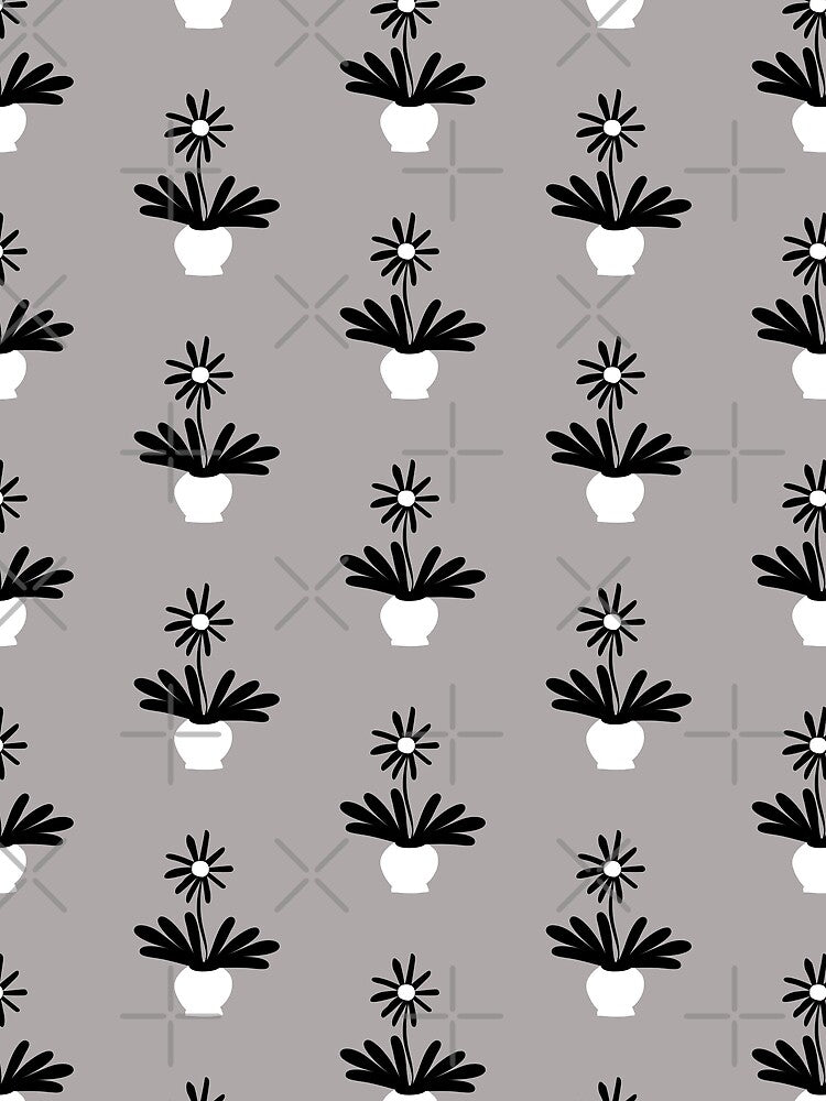 Minimalist Black White Botanical Art by DesignsVault
