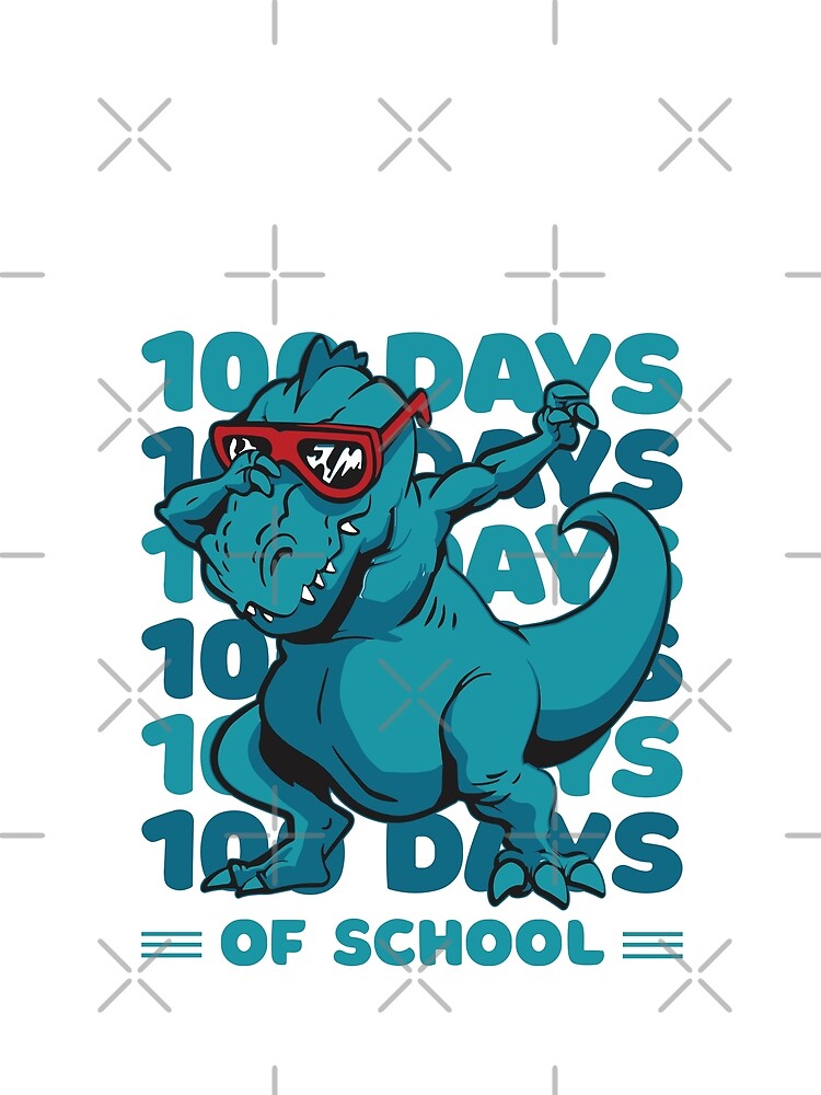 100 Days of school typography featuring a T-rex dino Dabbing #4 by XYDstore