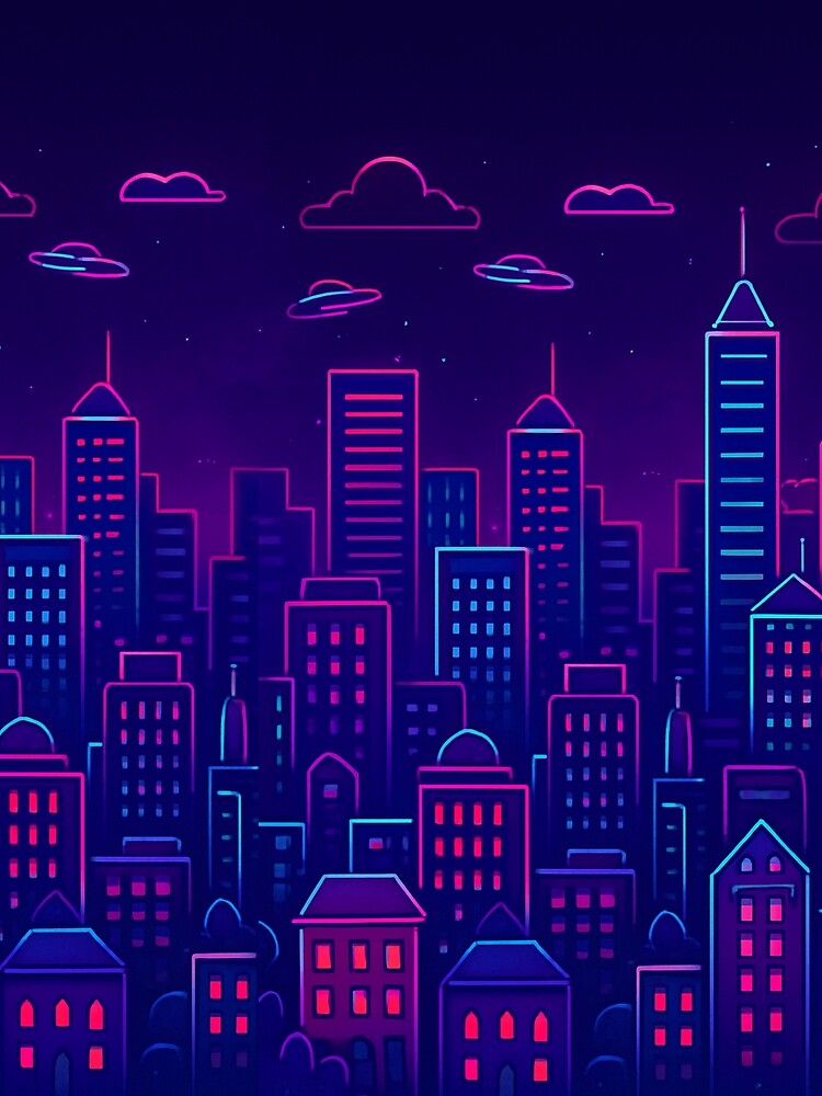Neon Cyberpunk Cityscape | Futuristic Urban Design by ZagonShop