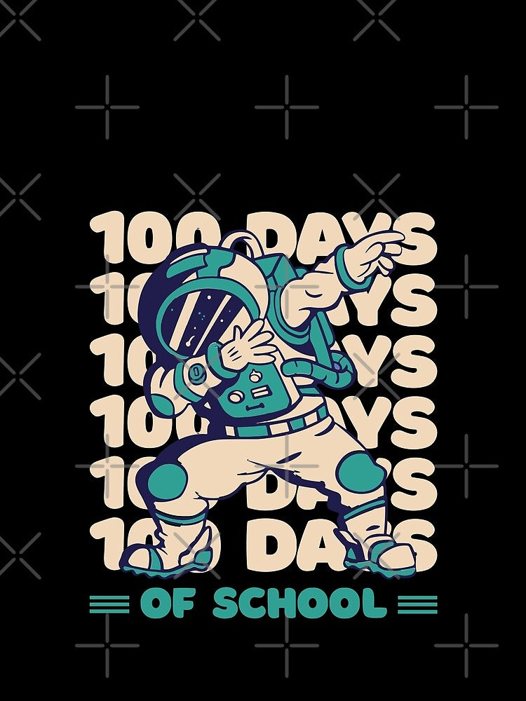 100 days of school typography featuring Astronauts dabbing #1 by XYDstore