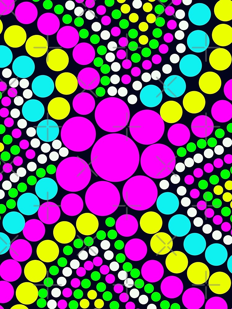 Neon Pop Dots | Psychedelic Retro Pattern by BulletKitty82