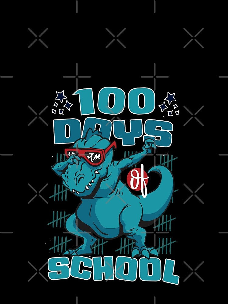 100 Days of school featuring a T-rex dino Dabbing #1 by XYDstore
