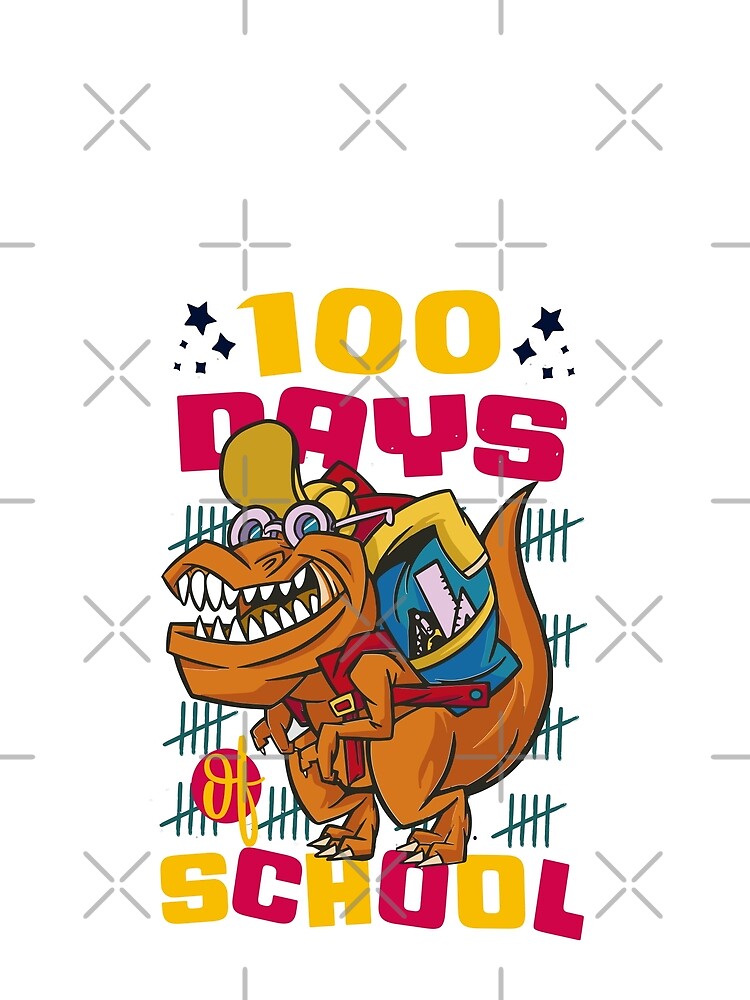 100 Days of school featuring a T-rex dino with bacpack #4 by XYDstore