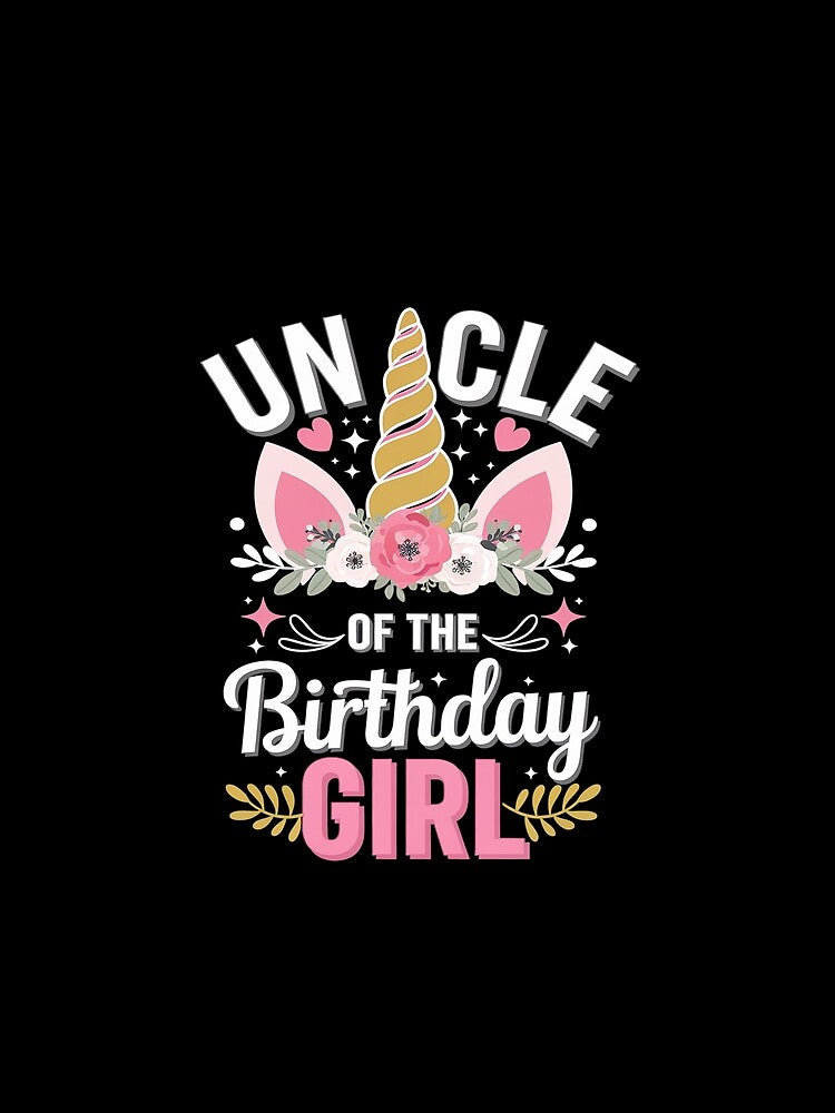 Uncle of the birthday girl matching family unicorn party by EllinoKlemo