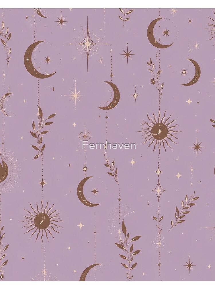 Celestial Moon Garden – Mystic Boho Pattern | Sun Moon & Stars Aesthetic by Fernhaven
